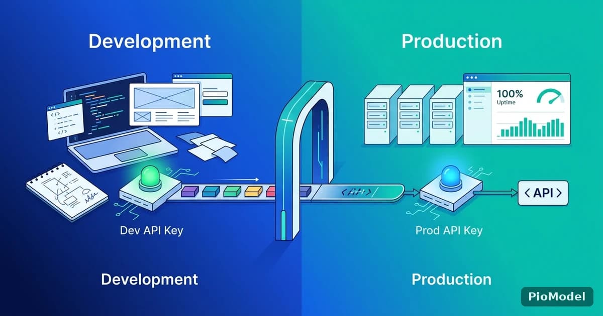 PioModel 开发环境和生产环境的 API Key 怎么隔离管理
